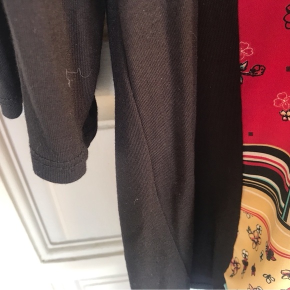 Ava James Pullover Round Neck SzL 3/4 Sleeve Black/Graphic Print Spandex Blend - Picture 10 of 10